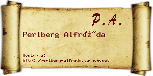 Perlberg Alfréda névjegykártya